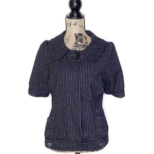 VTG Lux {Anthropologie} Herringbone Suit Jacket Lg